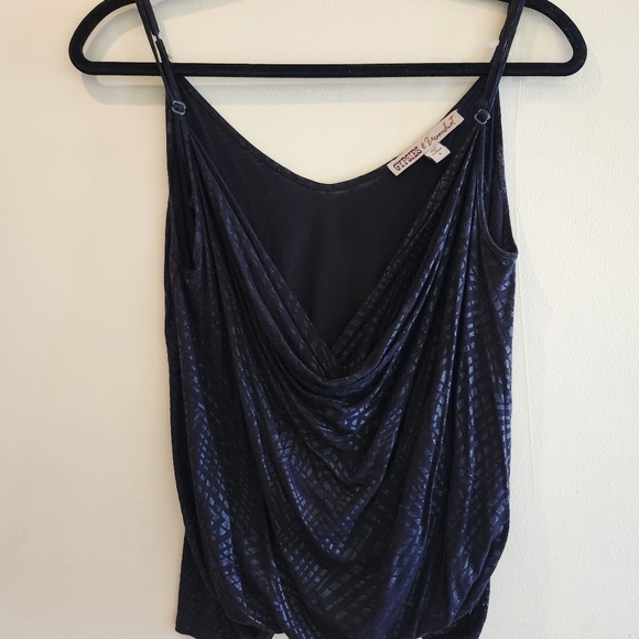 Gypsies & Moondust Black Metallic Print Camisole Top Size Small - Picture 3 of 8